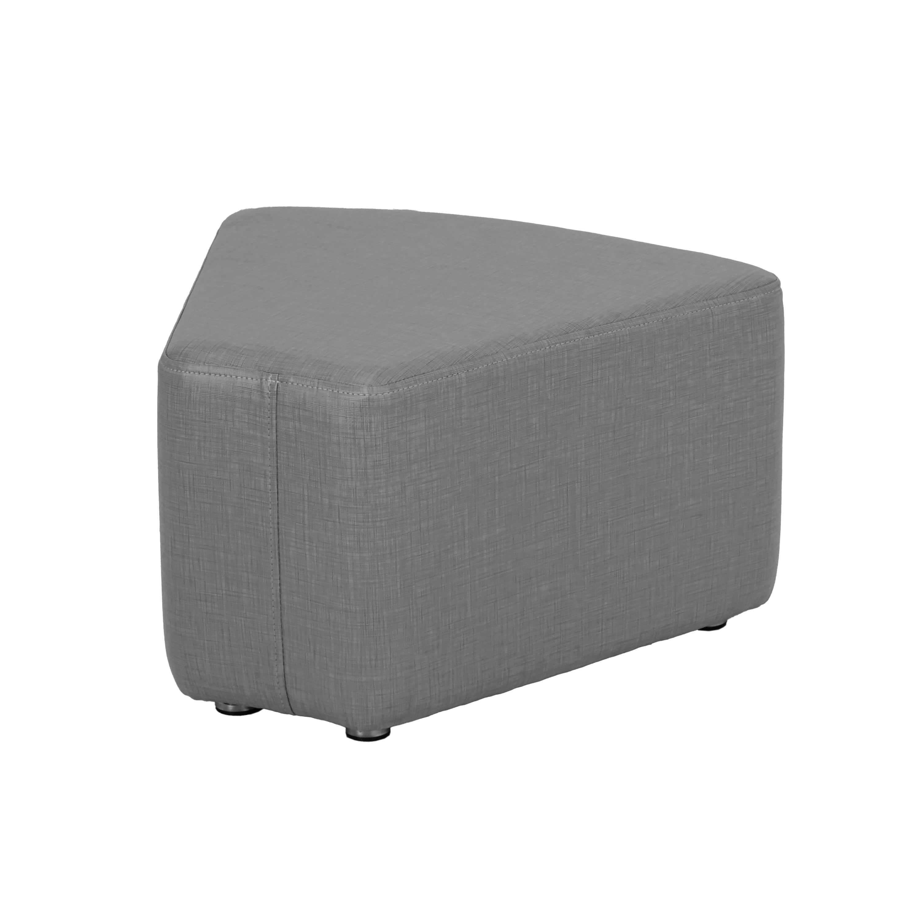 Pro Series Upholstered Wedge Ottoman 12" Height - Slate Gray Crosshatch