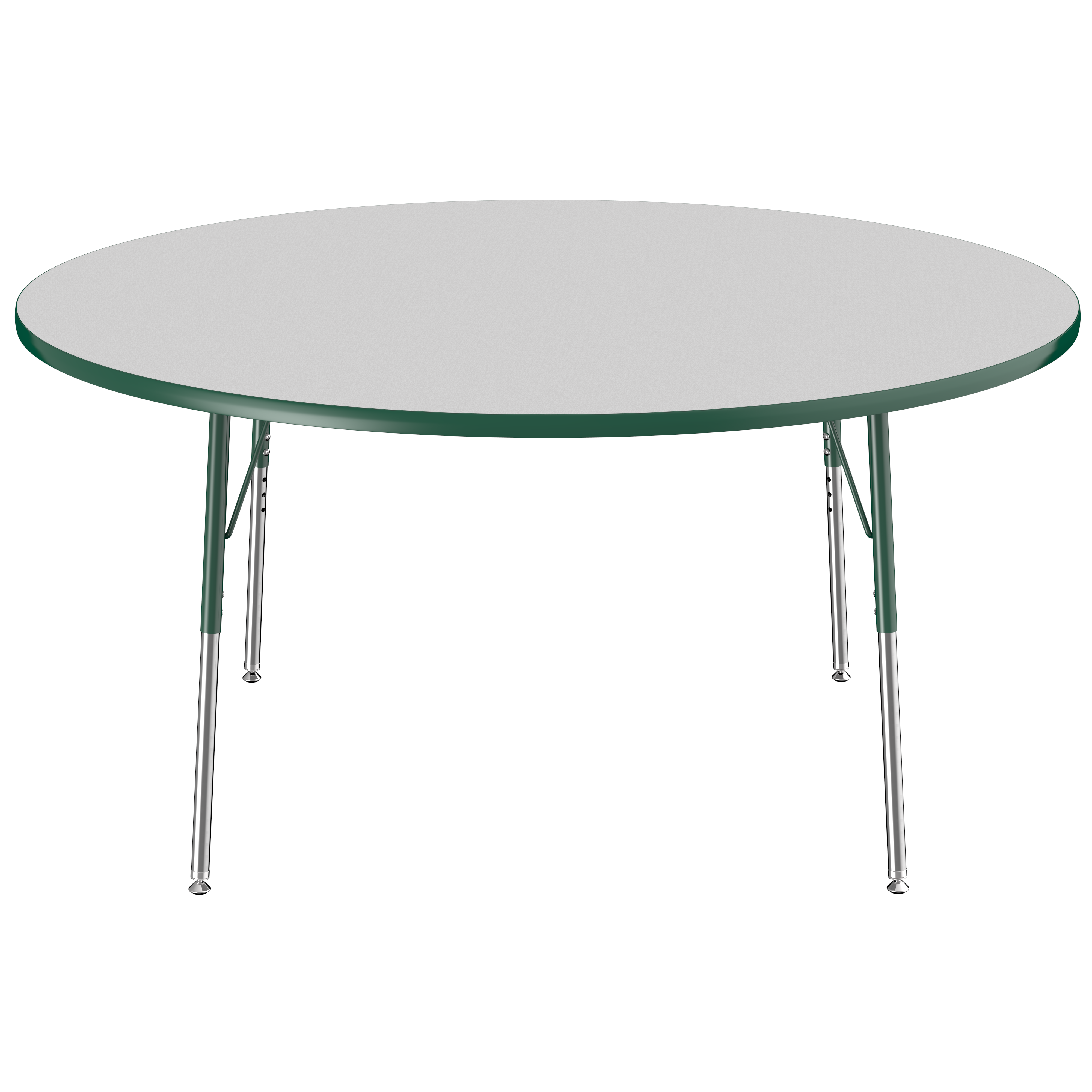 60" Round T-Molding Activity Table with Adjustable Standard Swivel Glide Legs - Gray/Green