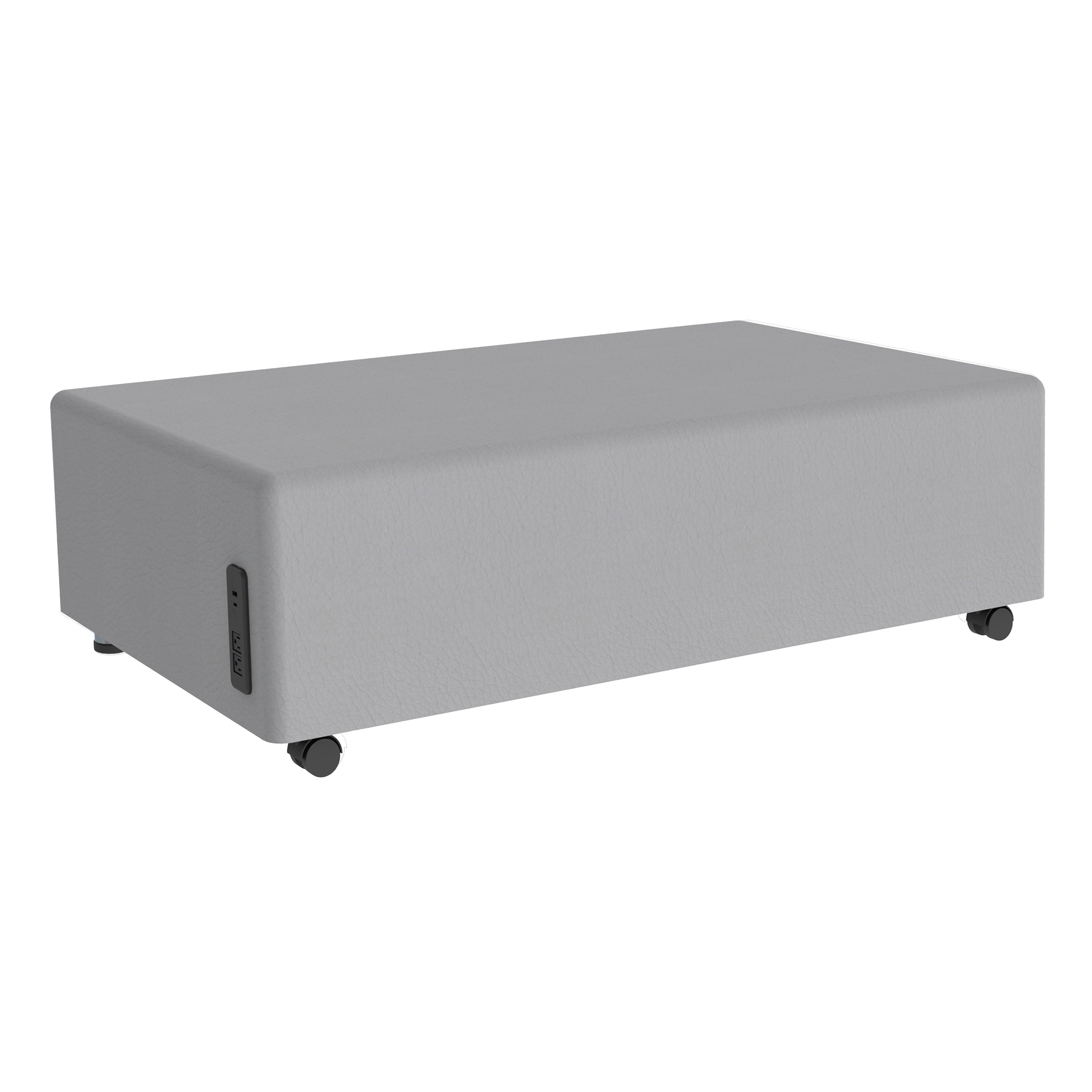 Pro Series Upholstered Rectangle Mobile Ottoman - Gray