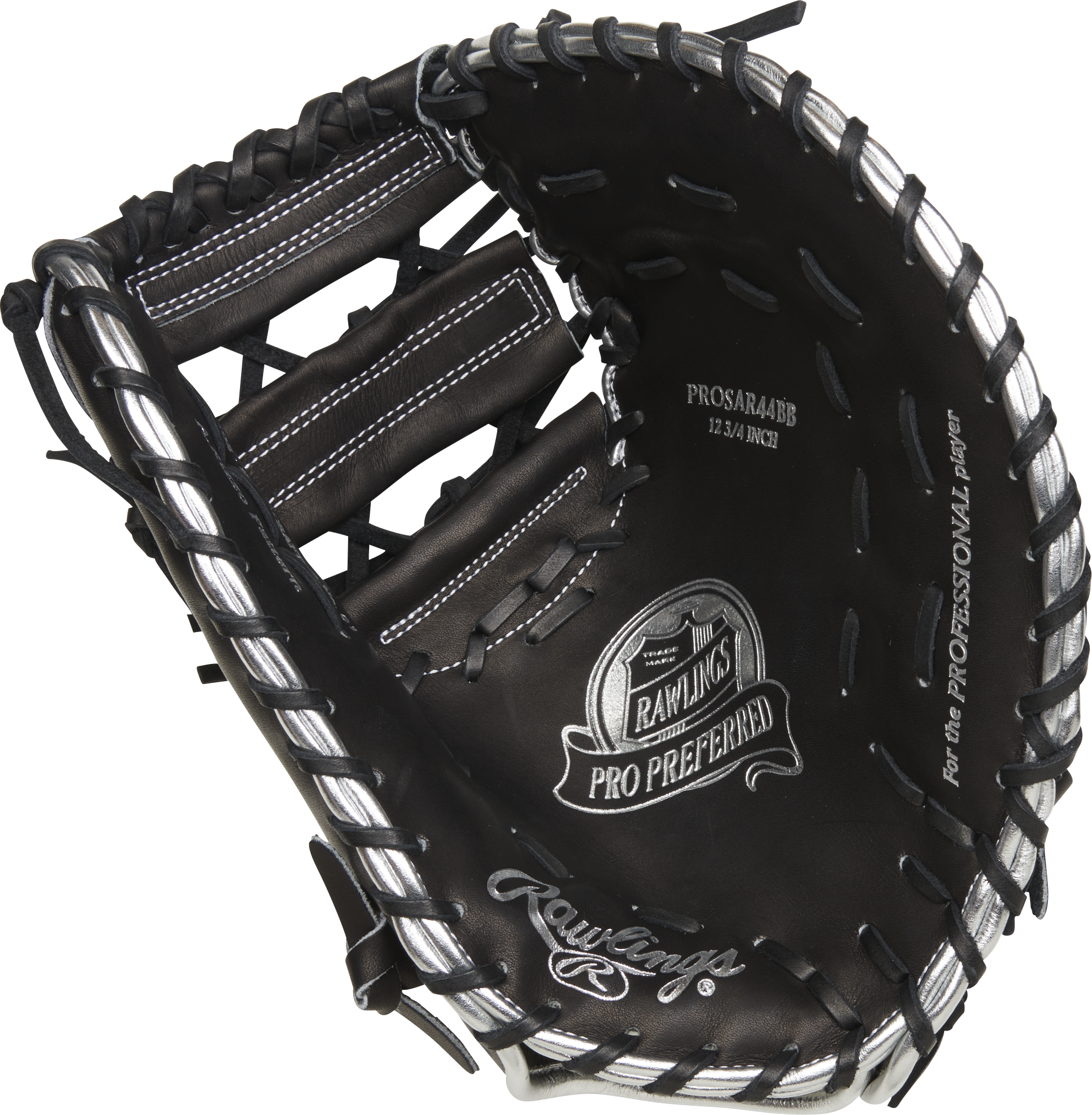 Rawlings Pro Preferred Series First Base Mitt 12.75-Inch Baseball Glove - Right Hand Thrower - Black