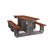 Recycled Rectangle Plastic Commercial Picnic Table – 6ft (Brown)