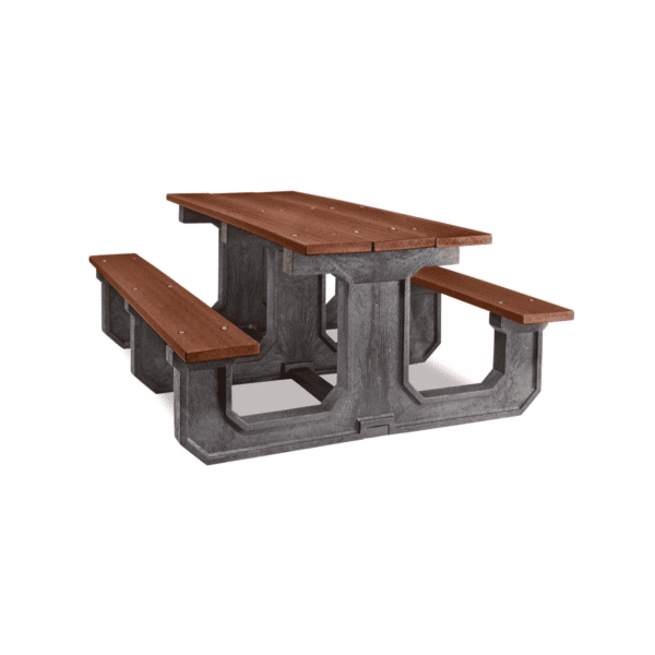Recycled Rectangle Plastic Commercial Picnic Table – 6ft (Brown)