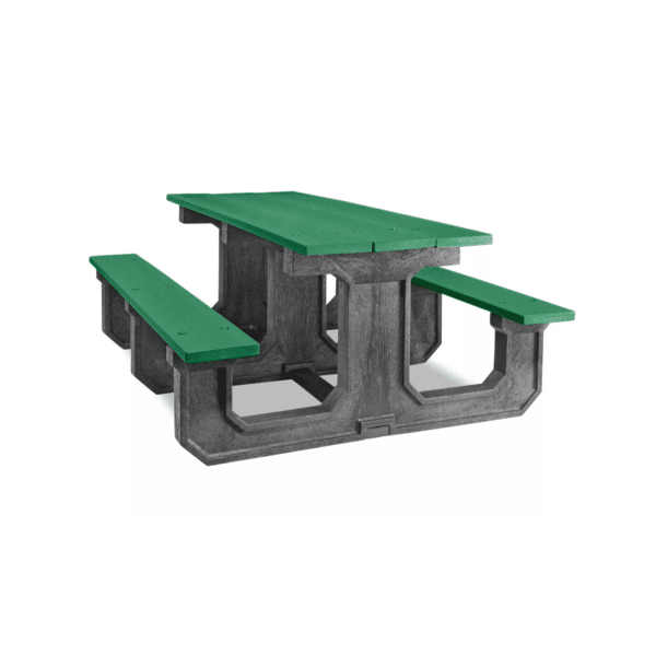 Recycled Rectangle Plastic Commercial Picnic Table – 6ft (Green)