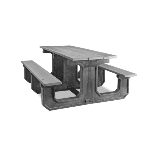 Recycled Rectangle Plastic Commercial Picnic Table – 6ft (Gray)