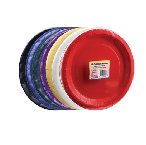 Plates - 36 count, 9" Asst'd Colors