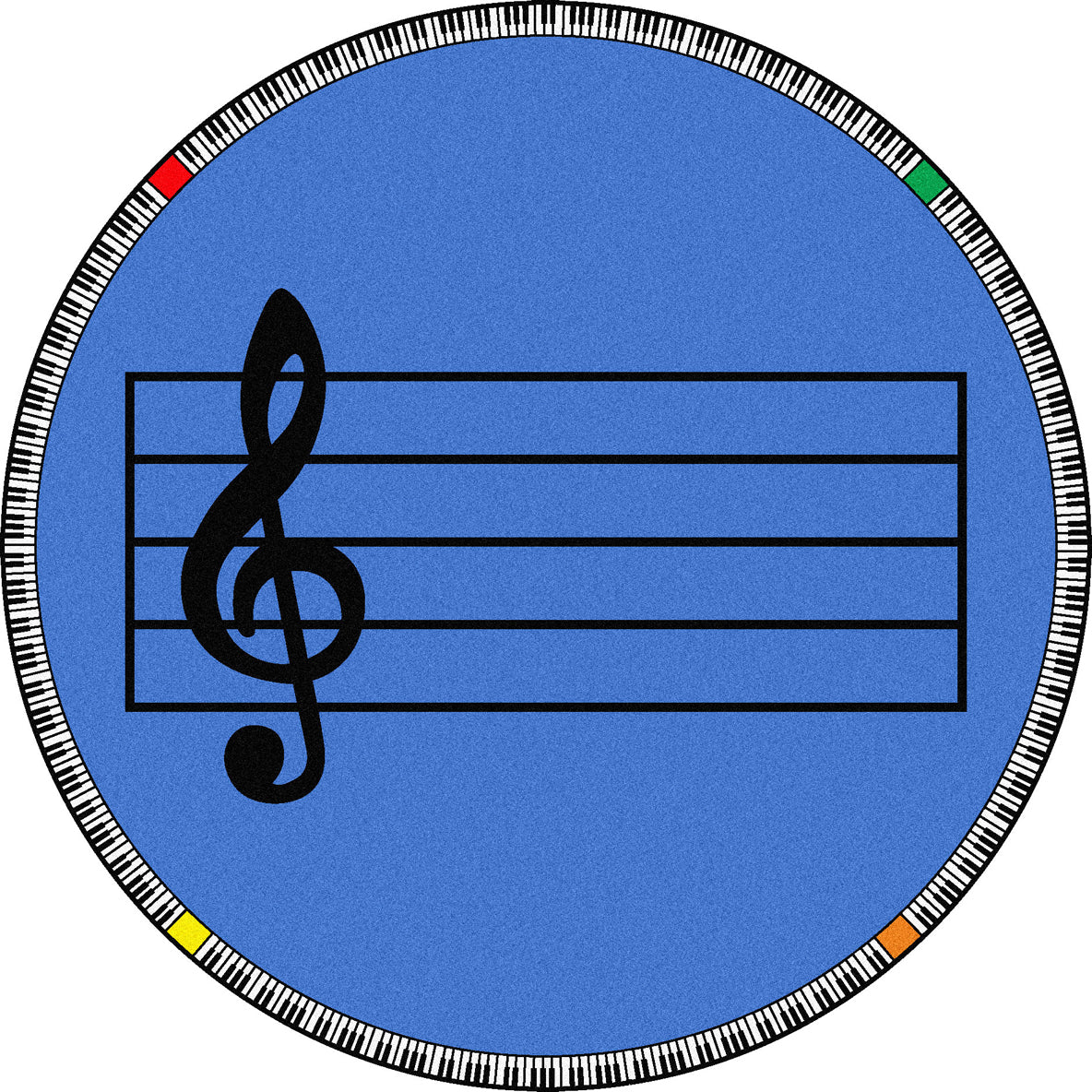 Play Along 7'7" Round area rug in color Blue