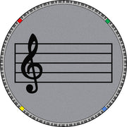 Play Along 7'7" Round area rug in color Gray
