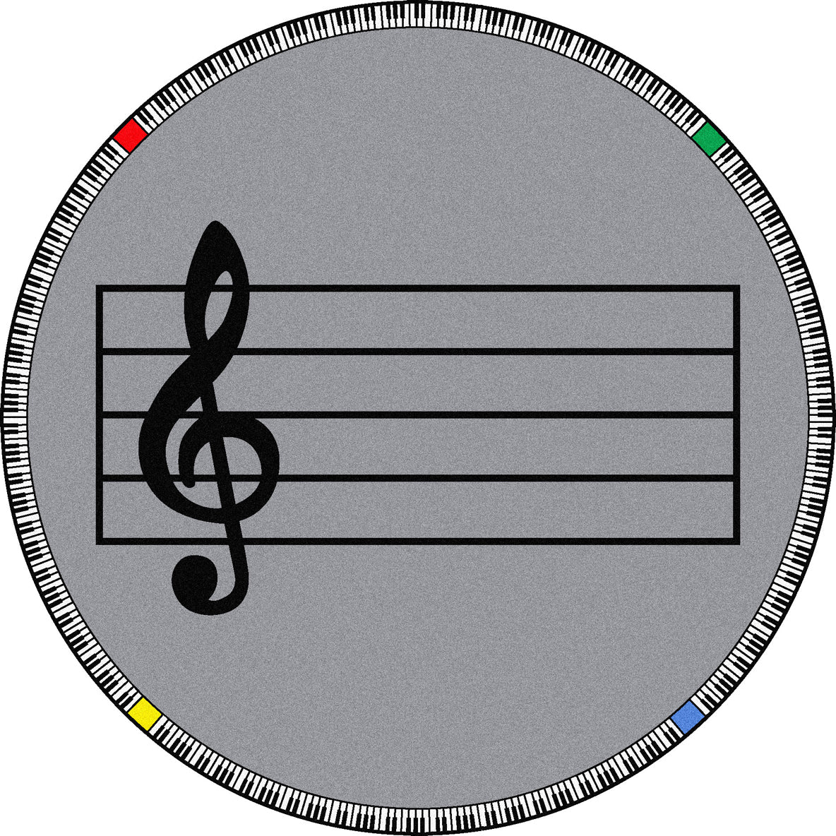 Play Along 13'2" Round area rug in color Gray