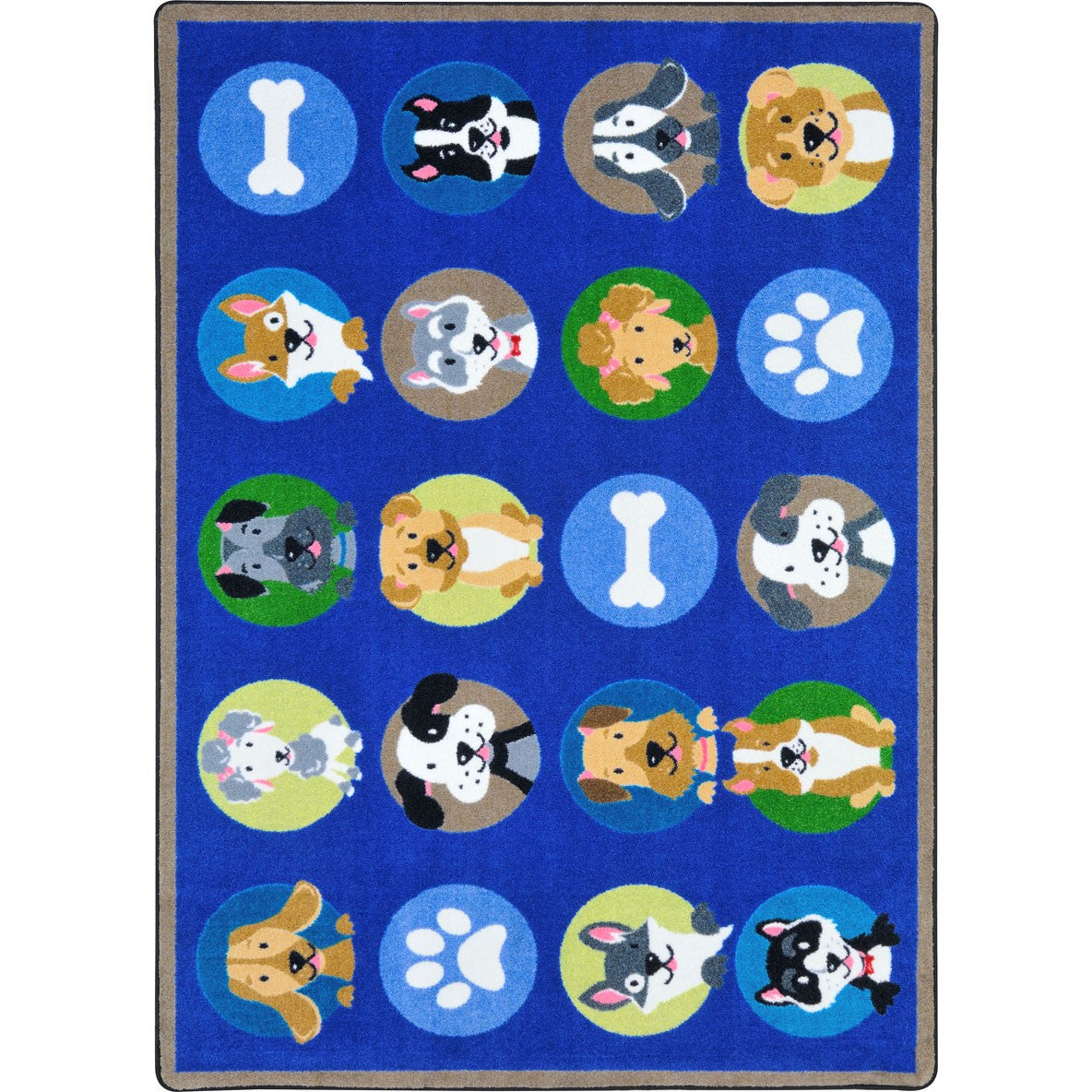 Playful Paws 5'4" x 7'8" area rug in color Multi