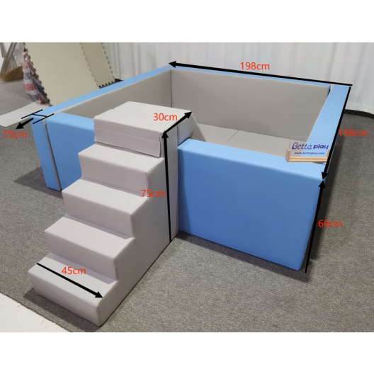 Extra Large Ball Pit with Steps and Slide (24" H x 78" W x 78")