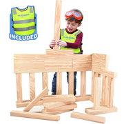 Foam Wooden Beam Building Blocks - 24 Piece