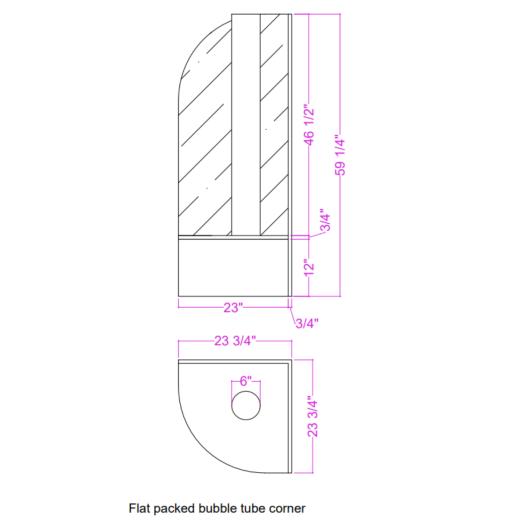 5ft Bubble Tube with Wall Mirror & Reflective Platform (59.25" H x 23.75" W | 6" D)