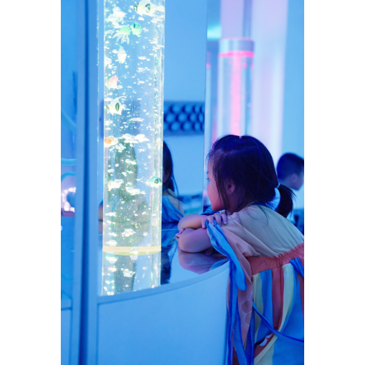 5ft Bubble Tube with Wall Mirror & Reflective Platform (59.25" H x 23.75" W | 6" D)