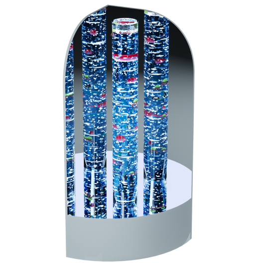 5ft Bubble Tube with Wall Mirror & Reflective Platform (59.25" H x 23.75" W | 6" D)