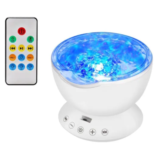 Ocean Wave Projector with Sound and Remote Control (4.96" Diameter x 4.13" H)