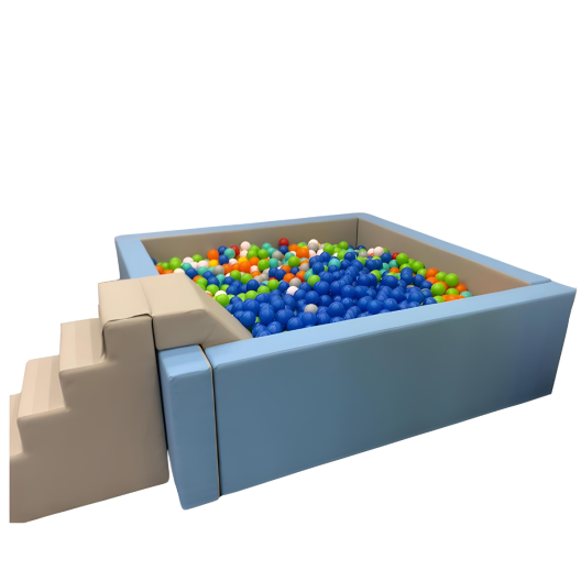 Extra Large Ball Pit with Steps and Slide (24" H x 78" W x 78")