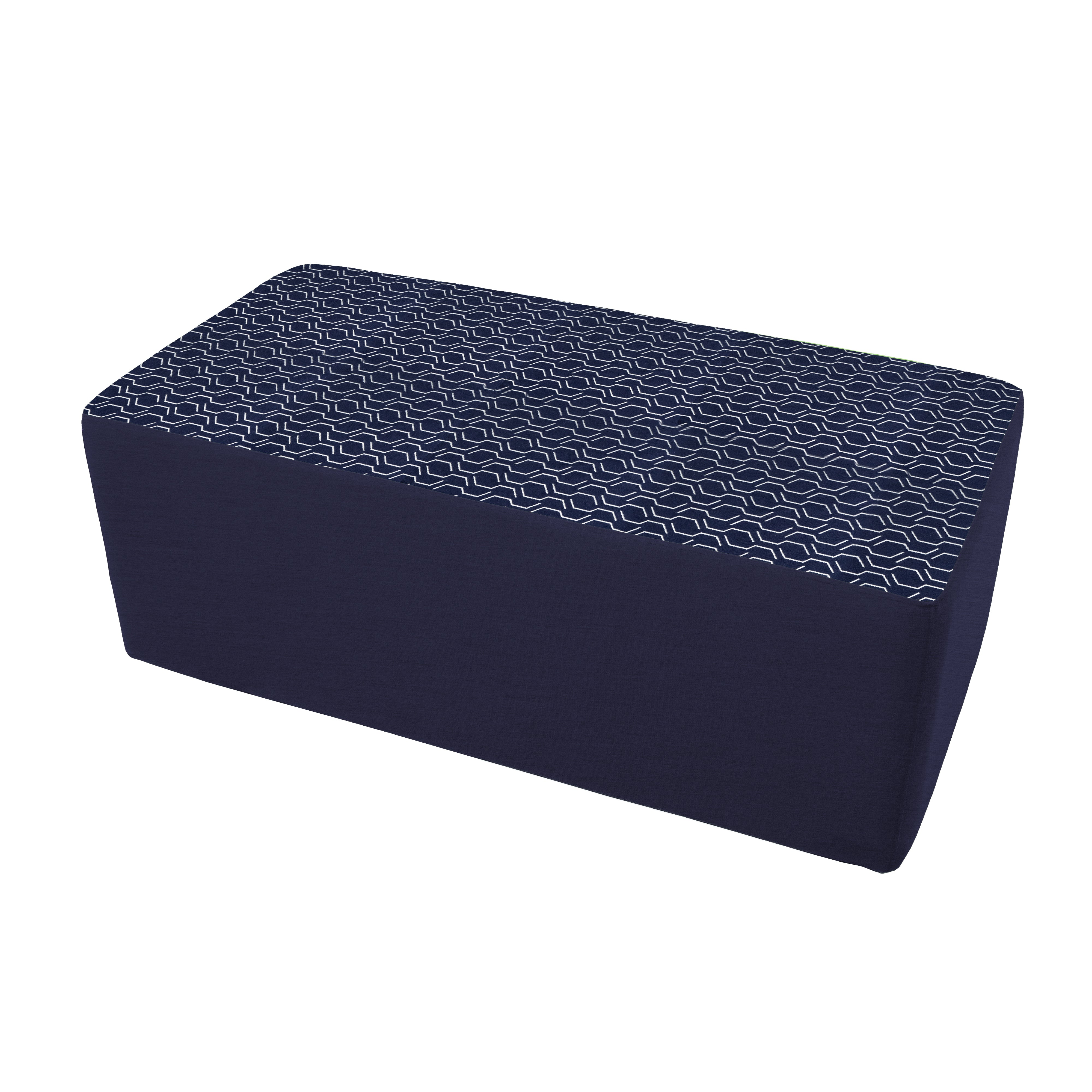 Outdoor 24" x 48" Rectangle Ottoman with Sunbrella, 18" H - Adaptation Indigo/Canvas Navy