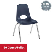 14" Stack Chair with Swivel Glides - Navy