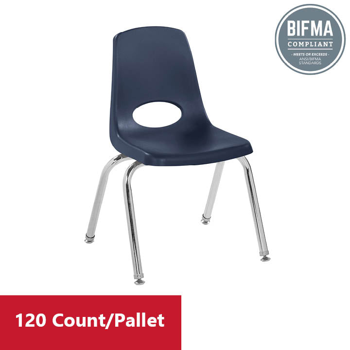 14" Stack Chair with Swivel Glides - Navy