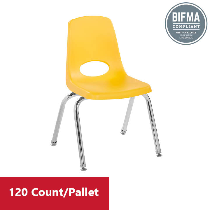 14" Stack Chair with Swivel Glides - Yellow
