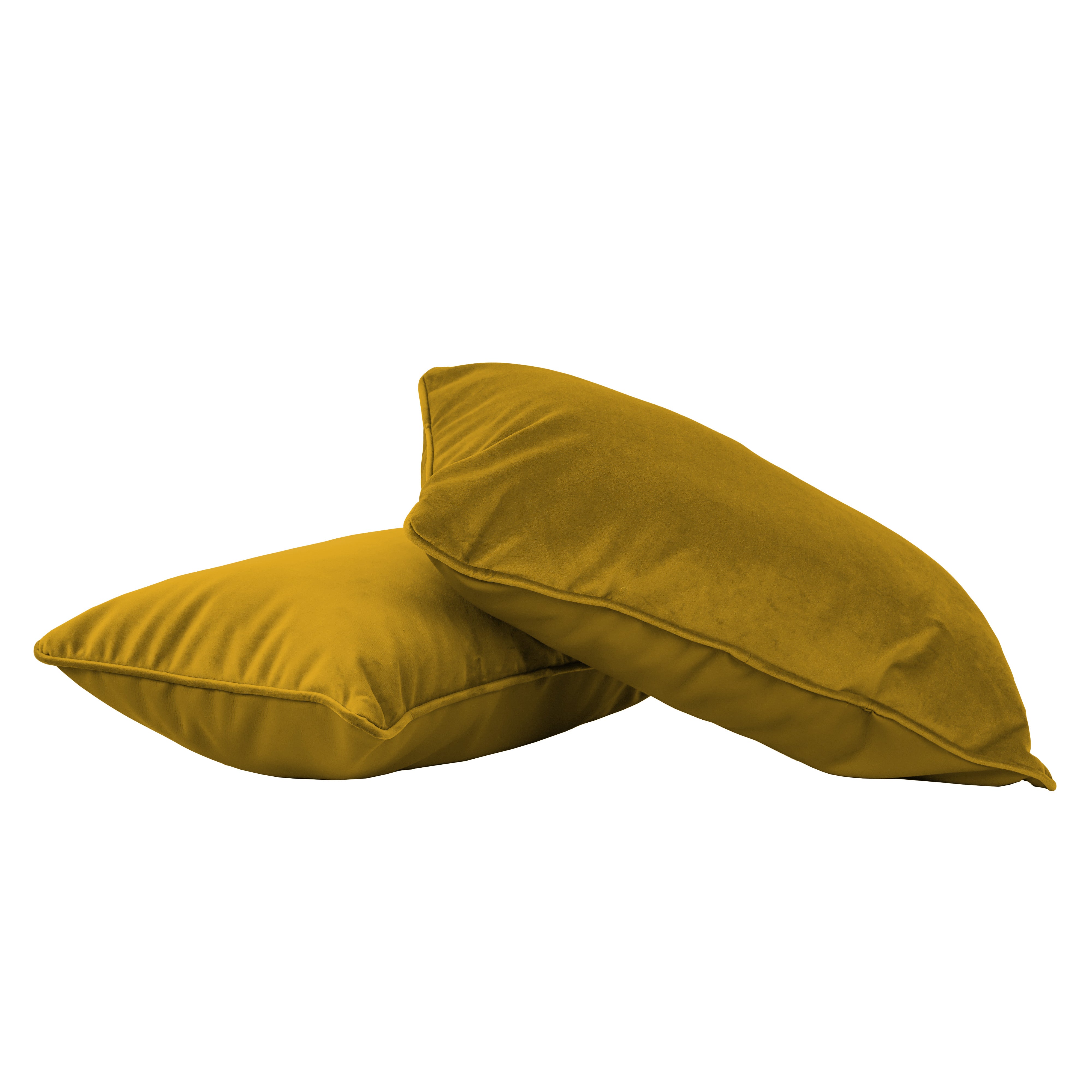 12" x 20" Rectangle Lumbar Microfiber and Faux Leather Pillow with Piping, 2-Piece - Dijon