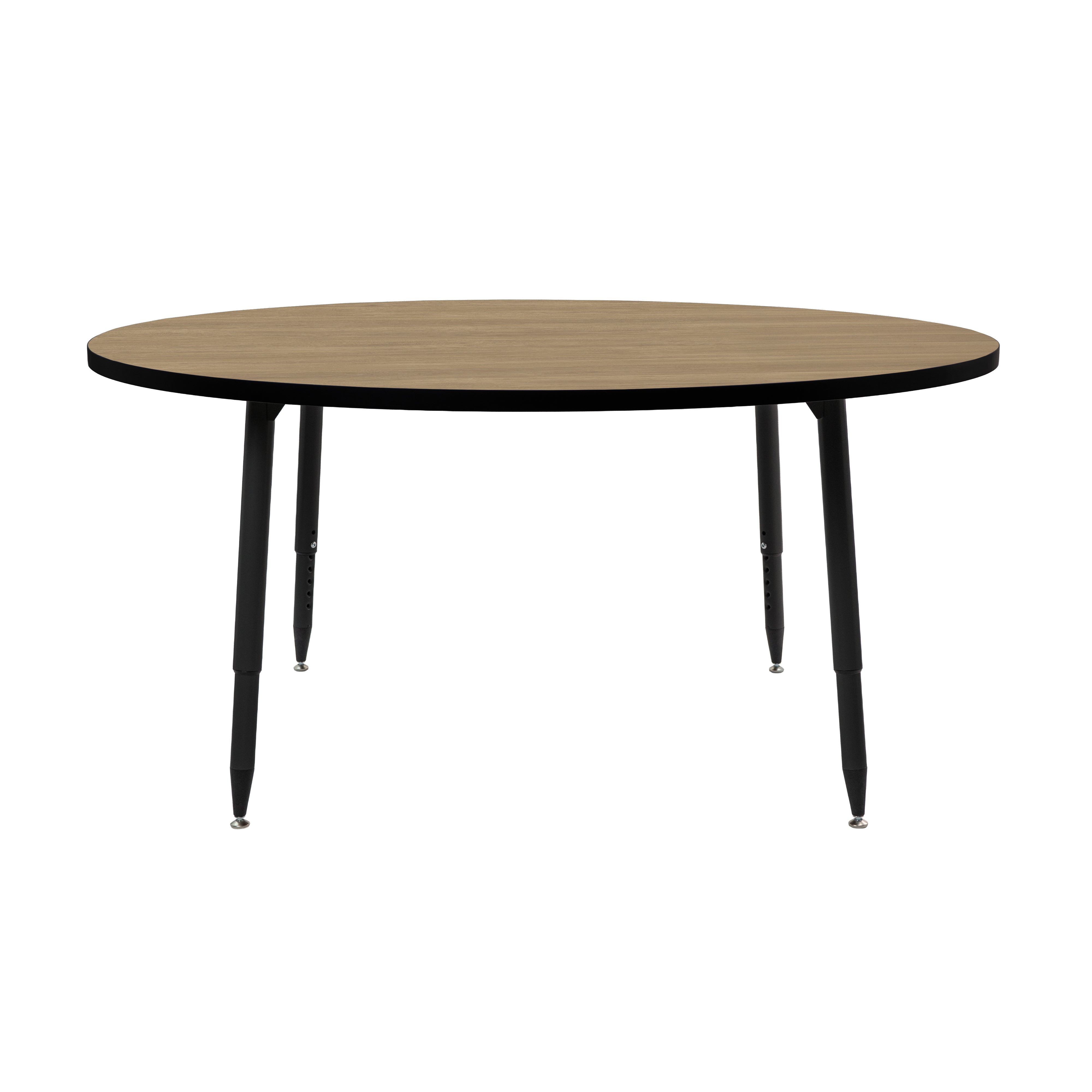 Adapte 60" Round Thermofused Activity Table with Adjustable Tapered Legs - Pasadena Oak/Black