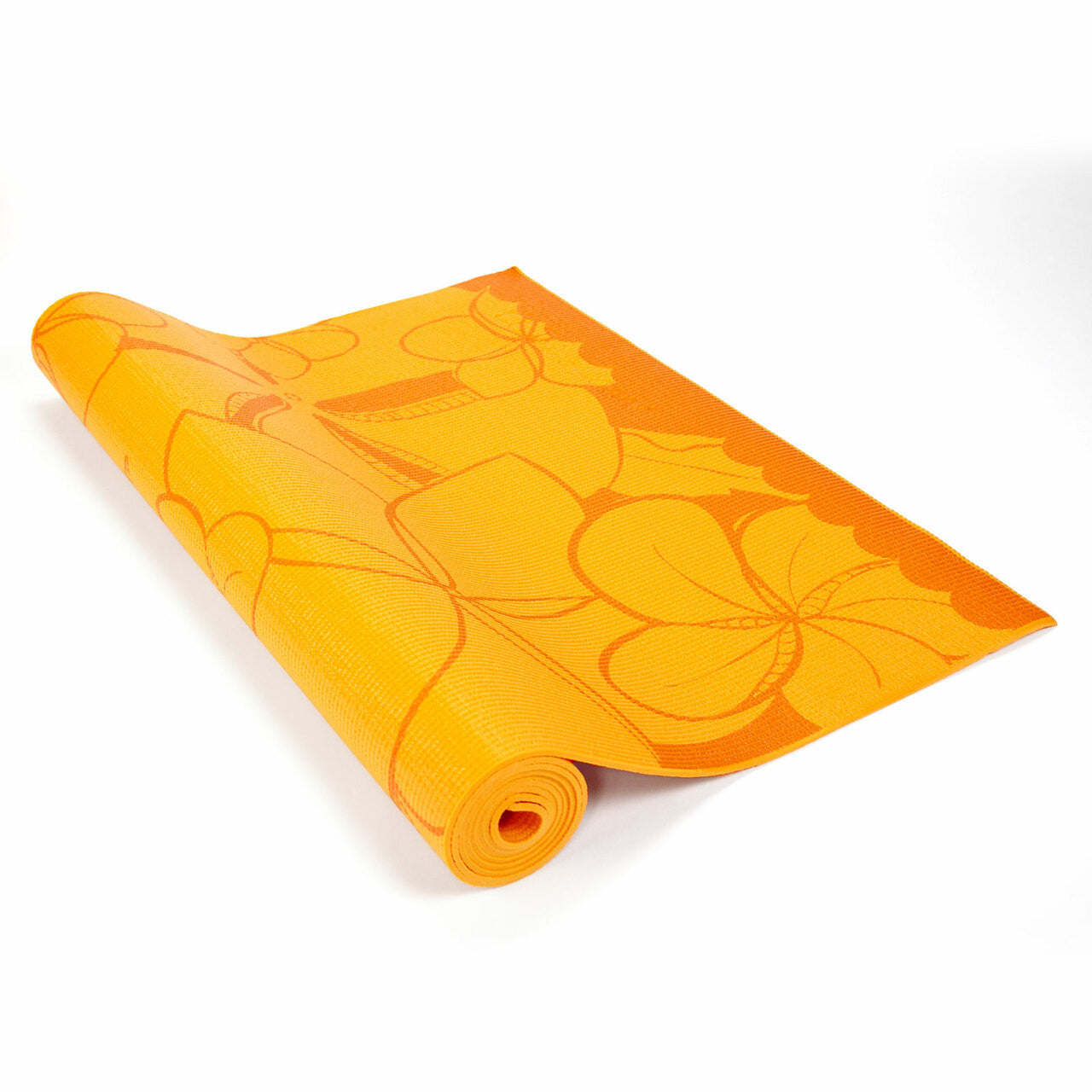 YOGI MAT™ Plumeria - Orange -  1/8"H x 24"W x 68"L