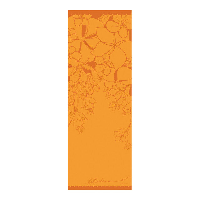 YOGI MAT™ Plumeria - Orange -  1/8"H x 24"W x 68"L
