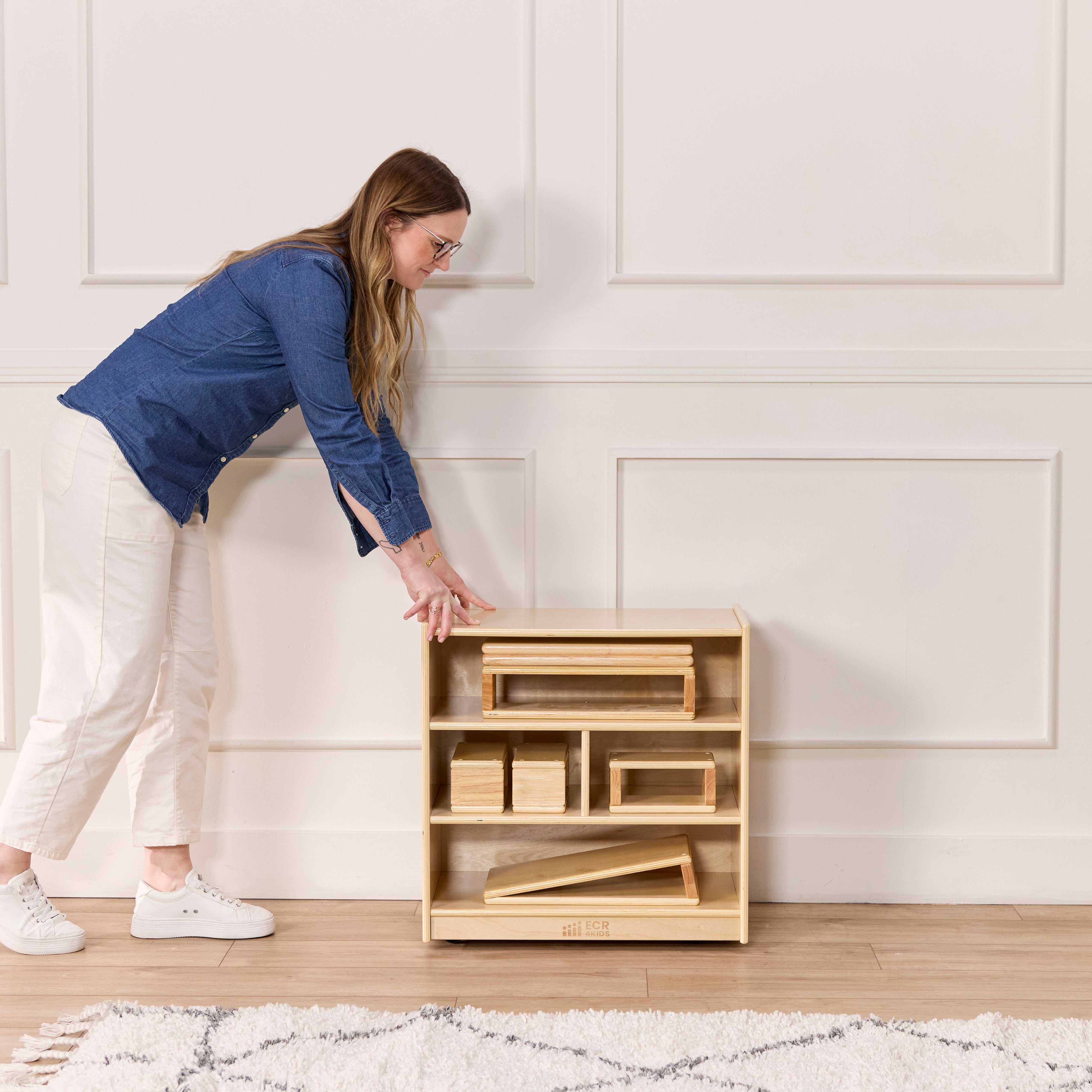 Small Block Storage Cart 24in - Natural