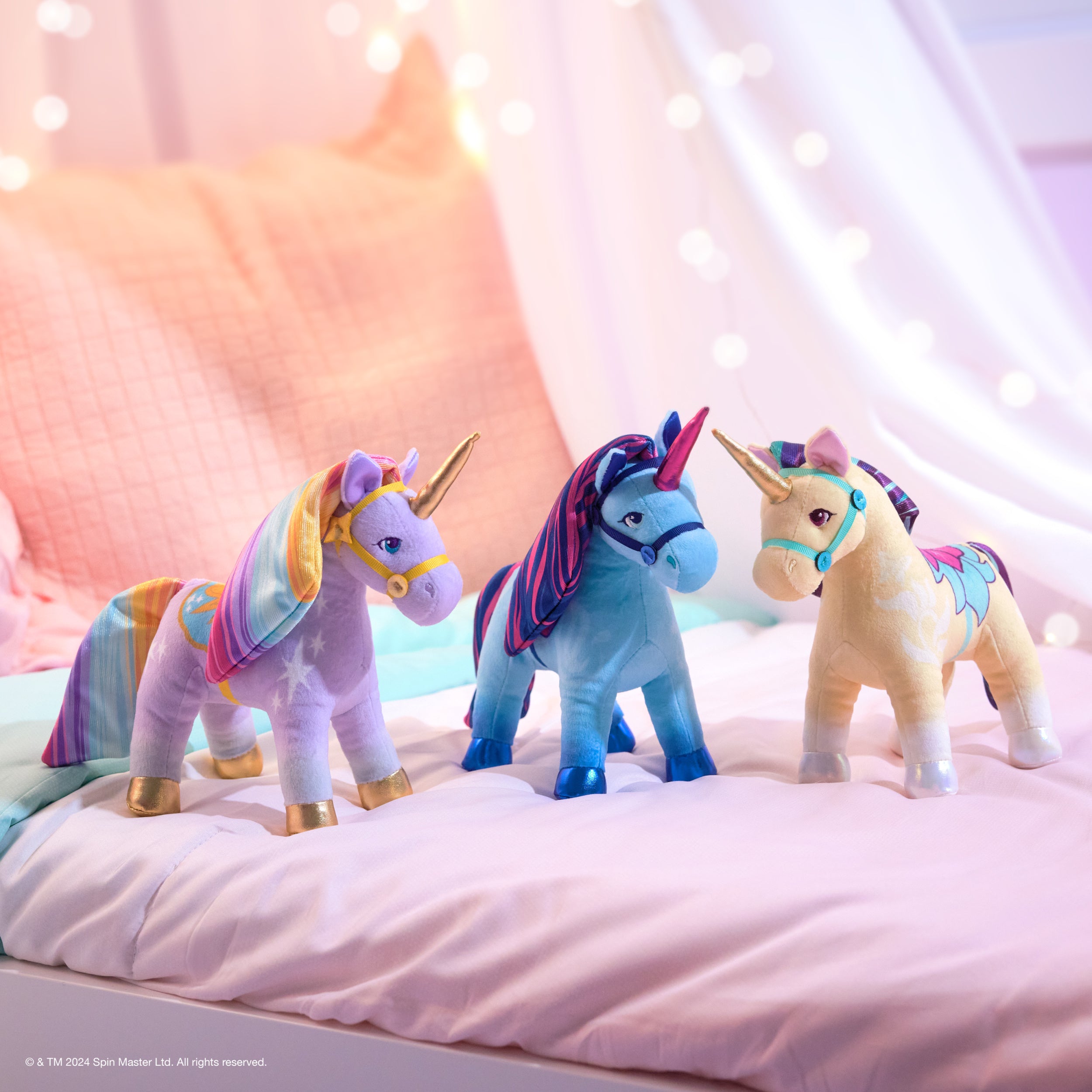 Unicorn Academy Official Wildstar, River and Leaf Plush Toys, Unicorn Stuffed Animals for Ages 1 & Up Assorted Styles, 7”