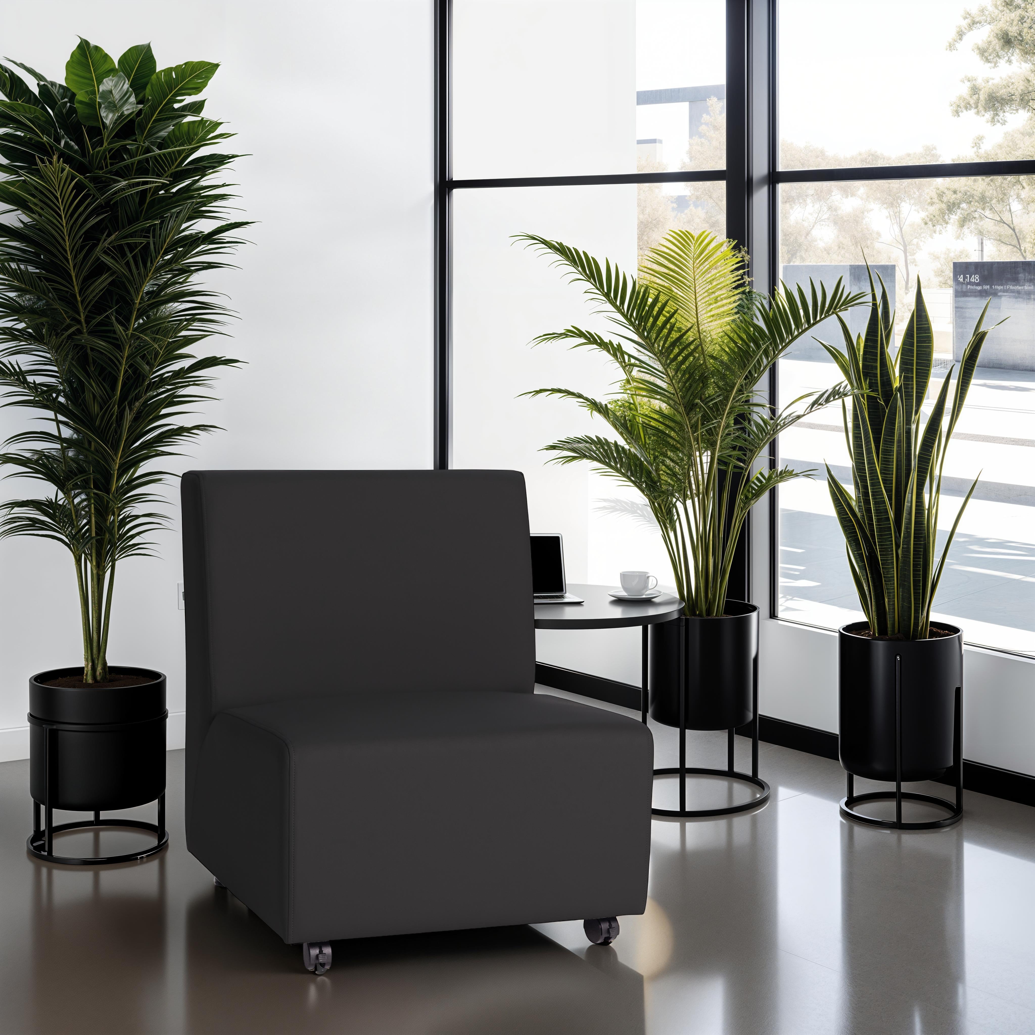 Pro Series Upholstered Armless Mobile Chair - Black