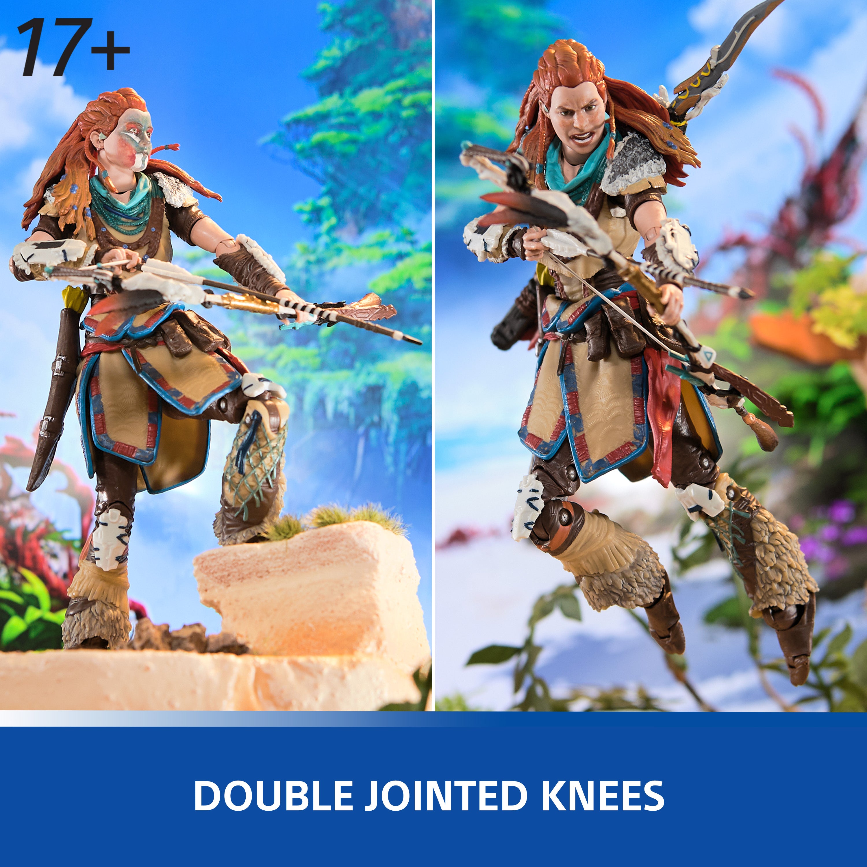 PlayStation Horizon Forbidden West, Deluxe 6” Aloy Action Figure with 15 Accessories, The Shapes Collection, For PS5 Fans & Collectors Ages 17+