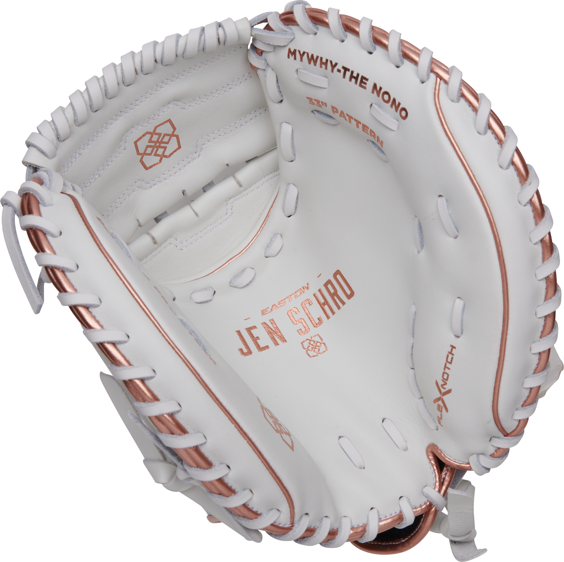Easton Elite Series Jen Schroeder Catchers Mitt 33-Inch Softball Glove - Right Hand Thrower - White