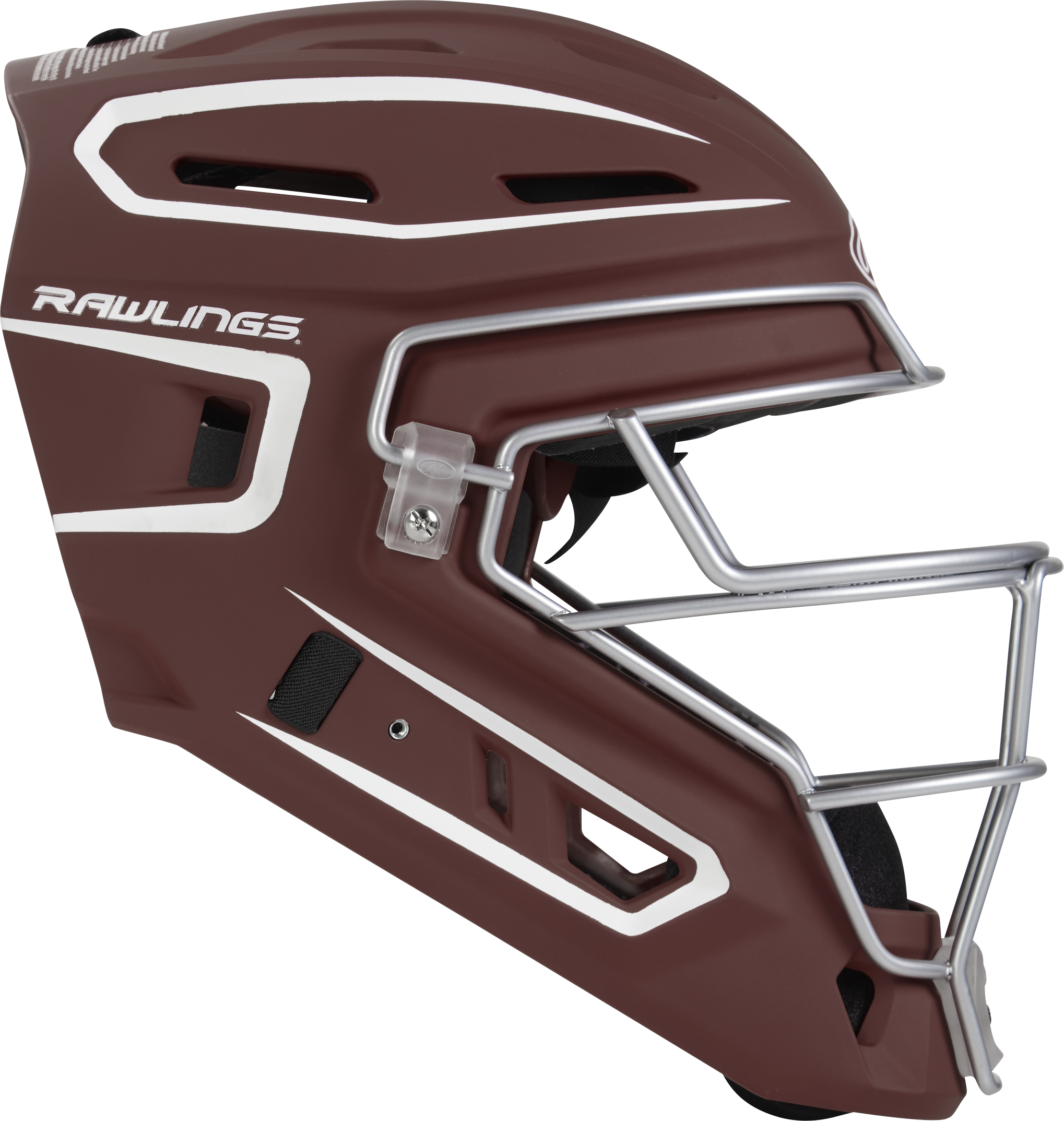 Rawlings Velo 2.0 Matte Senior Catchers Helmet - Cardinal/White