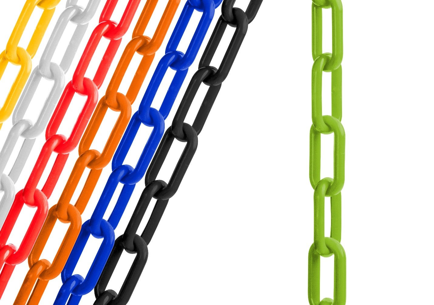 2" Plastic Chain ‐ Green ‐ 10ft bag with S‐hooks
