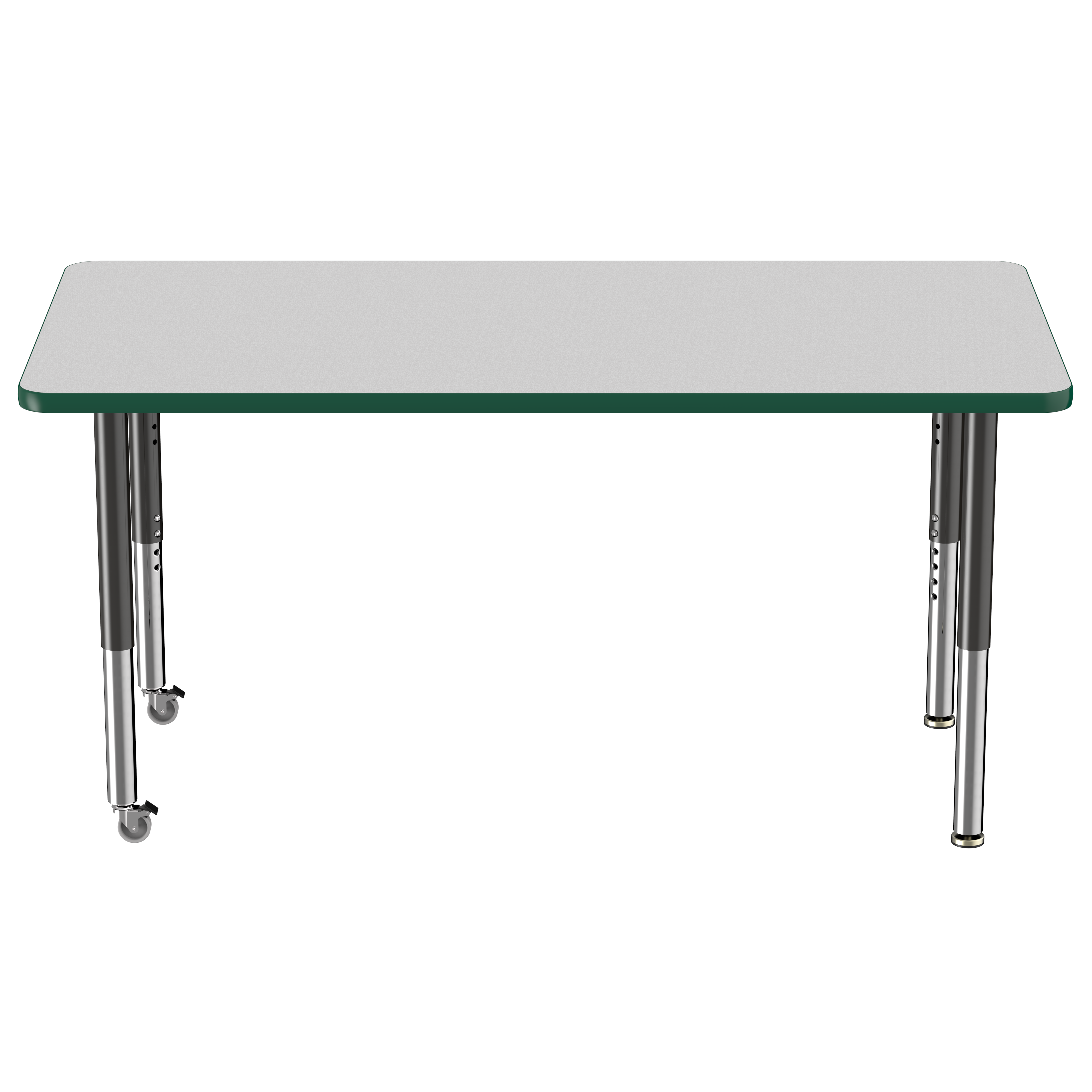 30" x 60" Rectangle T-Molding Activity Table with Adjustable Super Legs - Gray/Green/Black