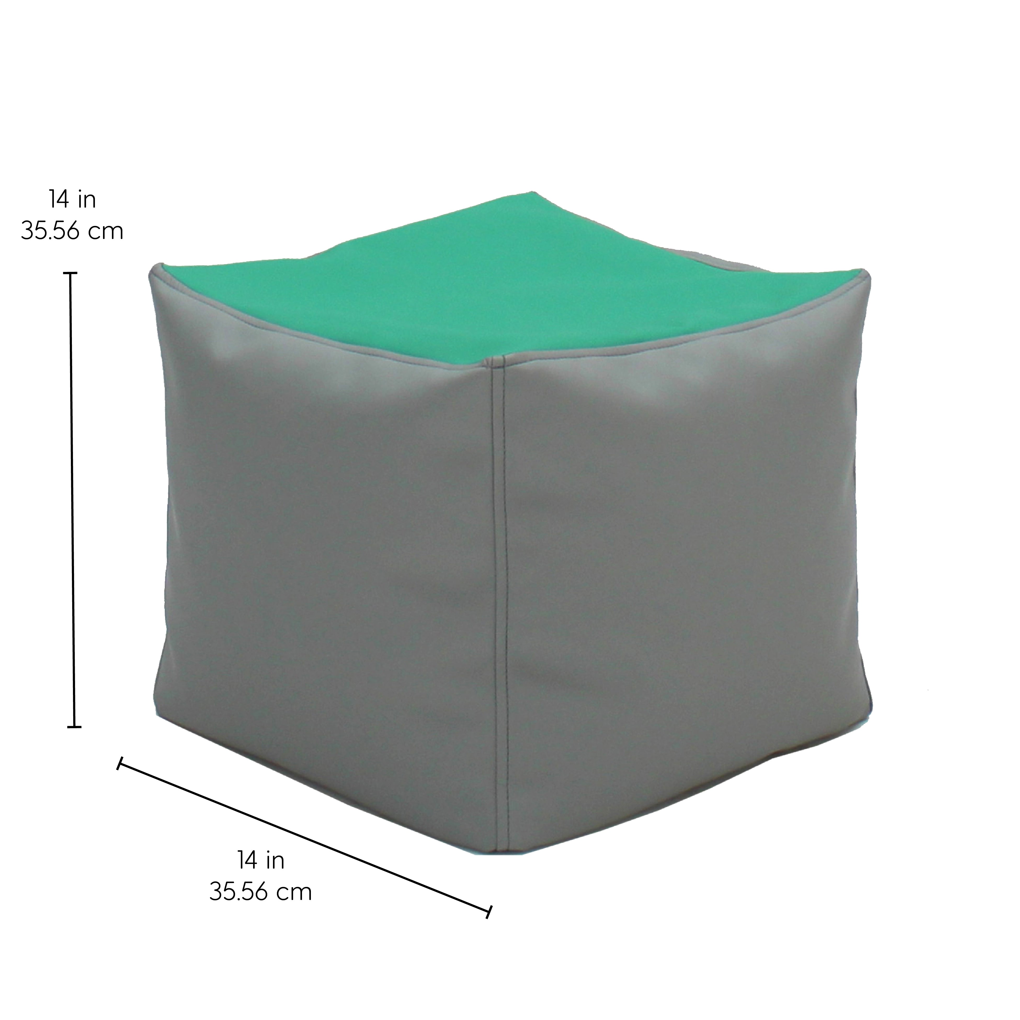 SoftScape Square Bean Bag Pouf 14in Height, 2-Piece - Contemporary