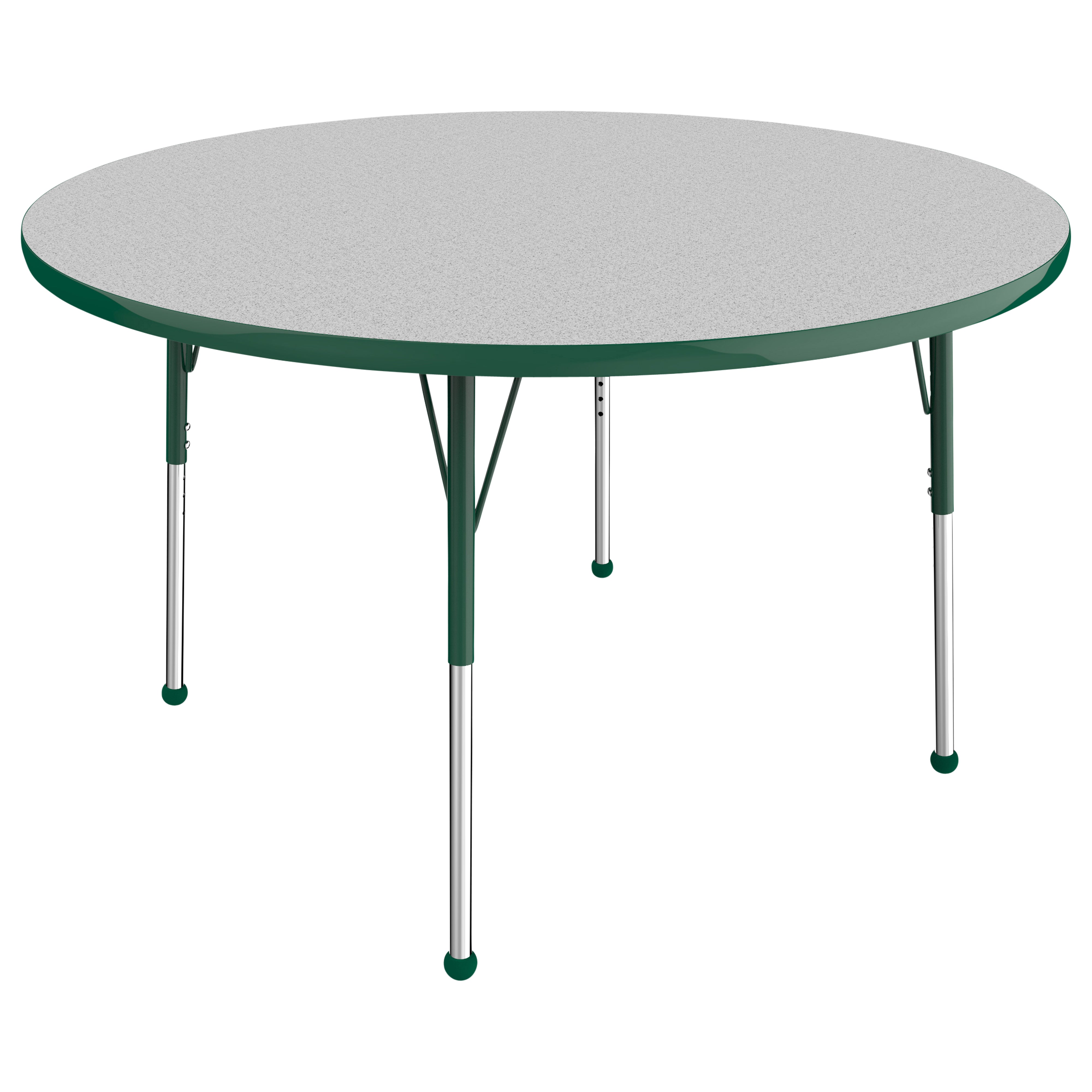 48" Round T-Molding Activity Table with Adjustable Standard Ball Glide Legs - Gray/Green