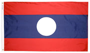 Laos Flag 2x3 ft. Nylon SolarGuard Nyl-Glo 100% Made in USA to Official United Nations Design Specifications.