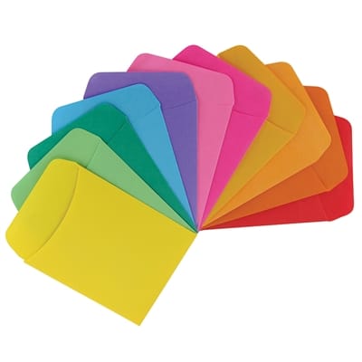 Bright Library Pockets 300, 30 ea. Of 10 colors 3.5"x5"