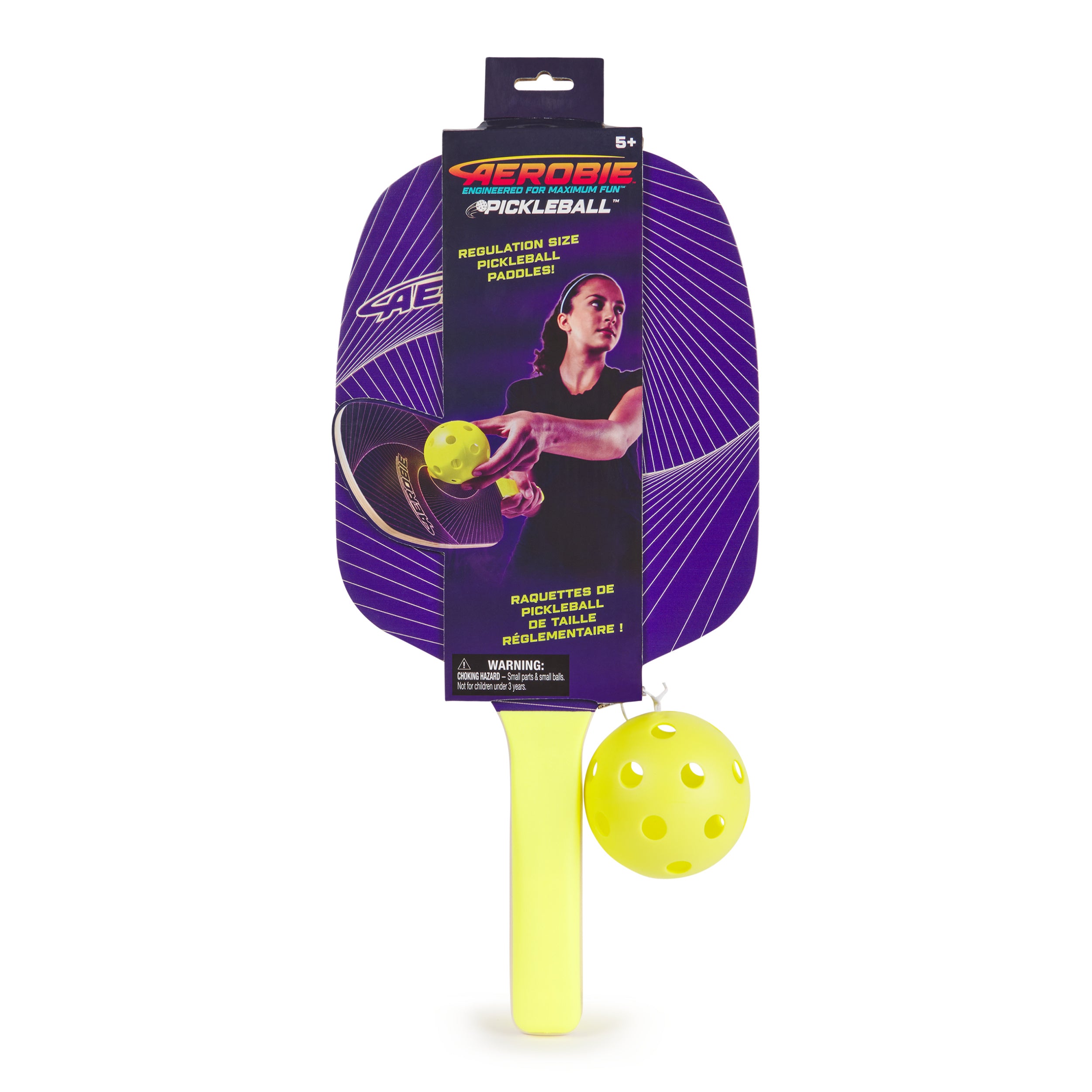 Aerobie Pickleball Set, Pickleball Paddles and Ball for Yard Games, Outdoor Toys for Kids and Adults Aged 5 & Up