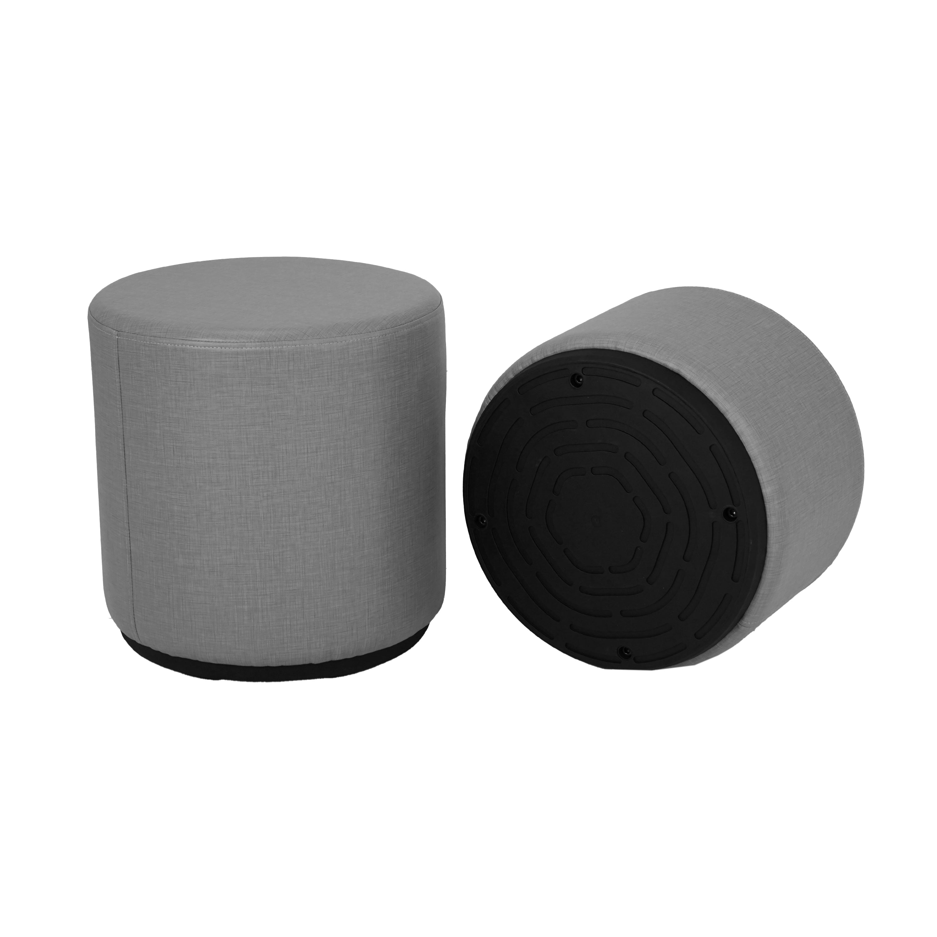 Pro Series Upholstered 18" Round Ottoman Rocker 12" Height - Slate Gray Crosshatch
