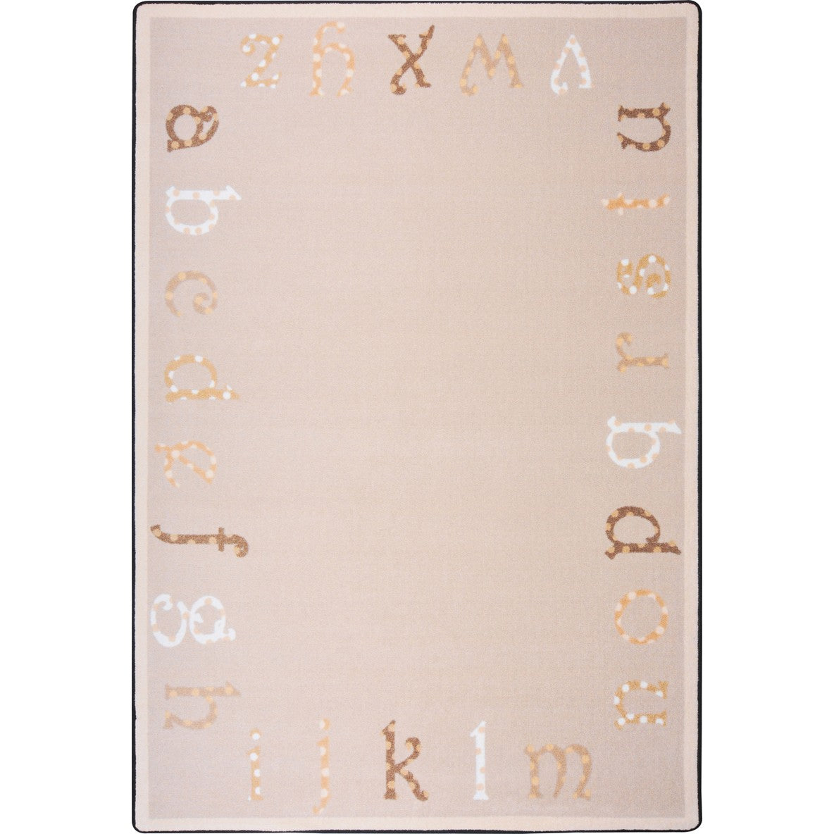 Polka Dot ABC's 7'8" x 10'9" area rug in color Beige