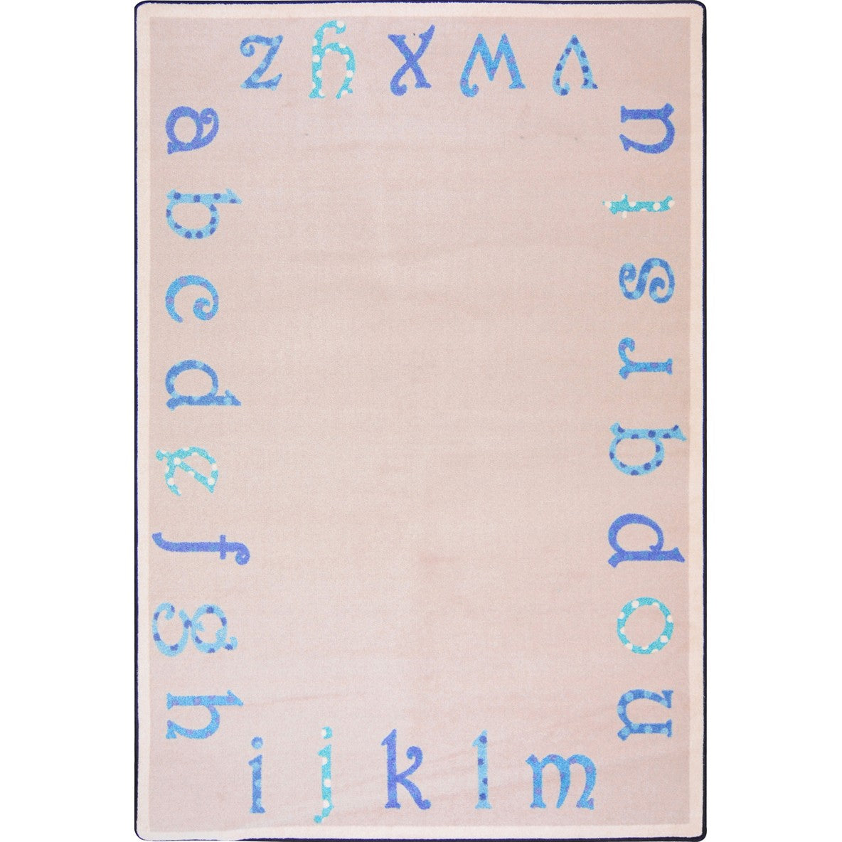 Polka Dot ABC's 3'10" x 5'4" area rug in color Blue