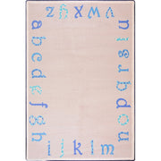 Polka Dot ABC's 3'10" x 5'4" area rug in color Blue