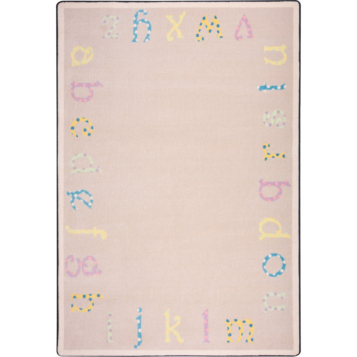 Polka Dot ABC's 7'8" x 10'9" area rug in color Multi