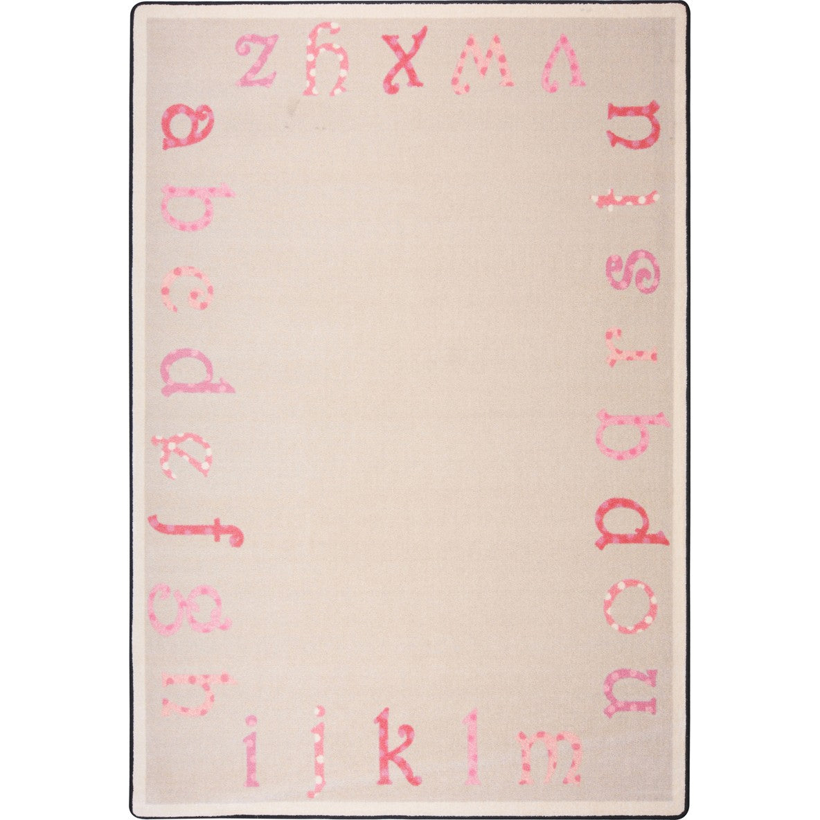 Polka Dot ABC's 3'10" x 5'4" area rug in color Pink