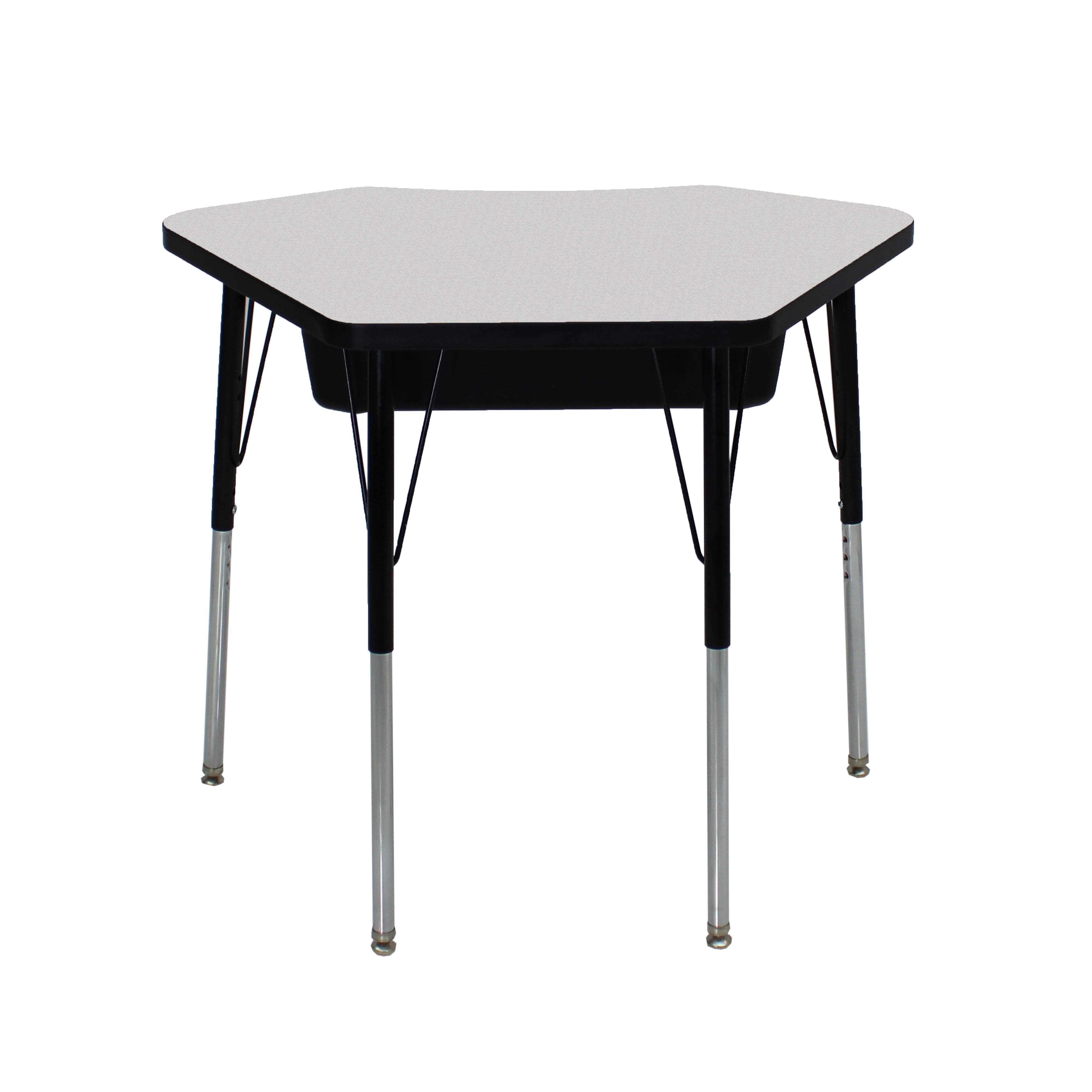 24" x 36" Petal Book Box Desk with Adjustable Standard Swivel Glide Legs, 2-Piece - Gray/Black