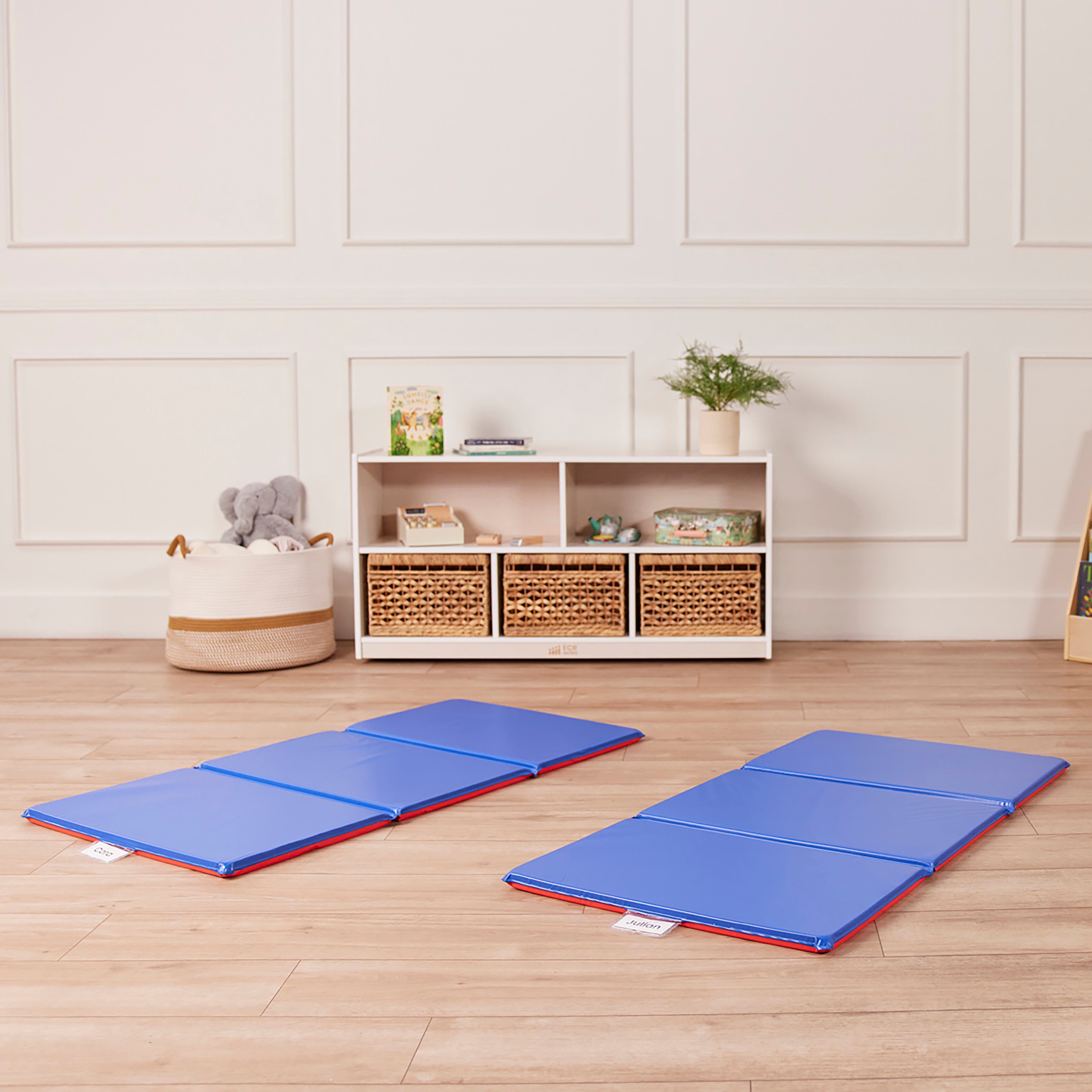 Premium Folding Rest Mat 3-Section 1in 5-Pack - Blue/Red