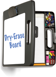 Dry Erase Clipboard Box w/4 Compartments and Carry Handle